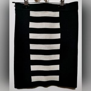 Lady Dutch Bodycon Striped Black and White Skirt